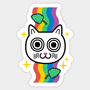 Cat on Catnip Sticker